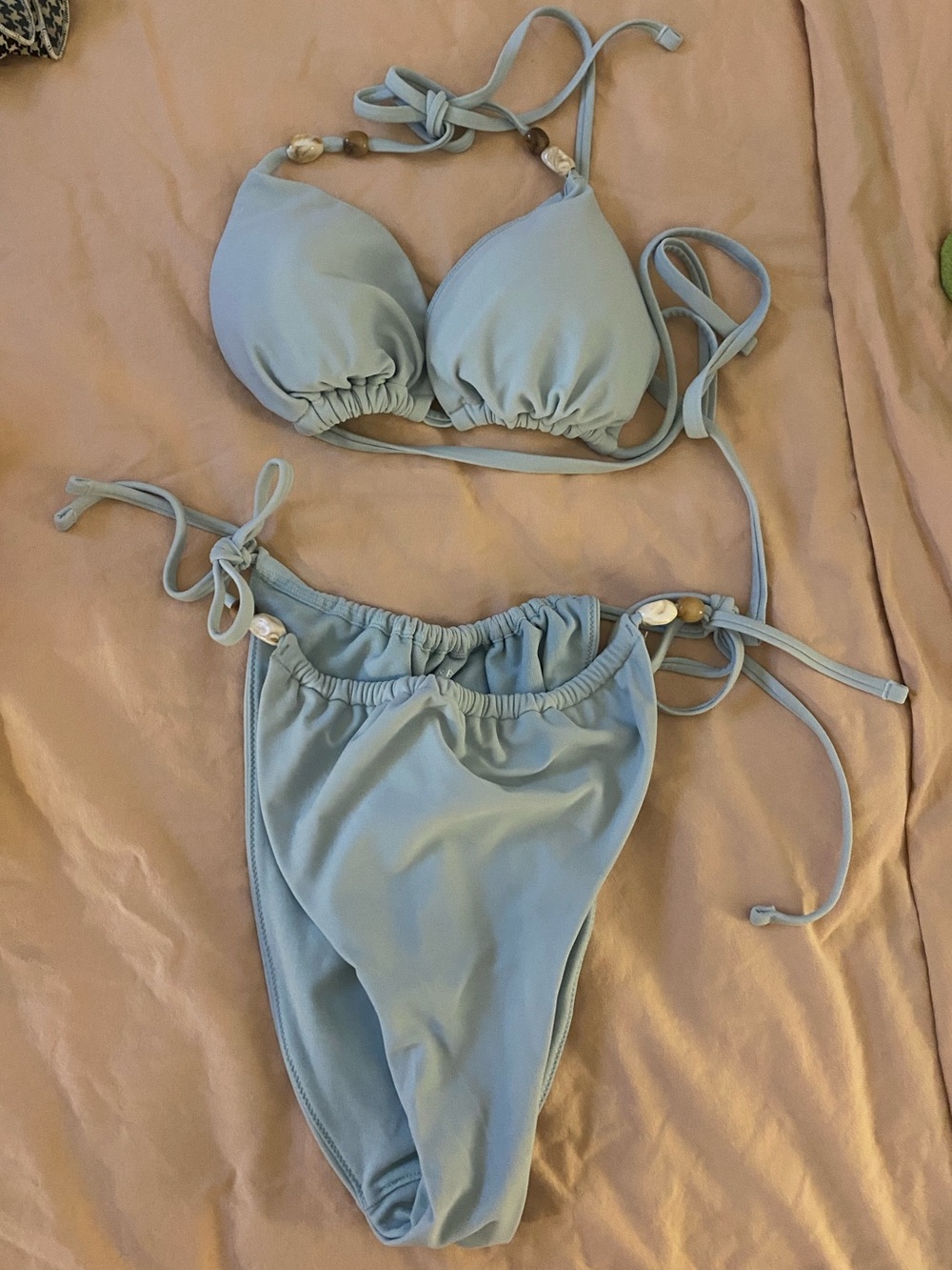 Light Blue Tie-Side Bikini Set - Women Intimates & Swim